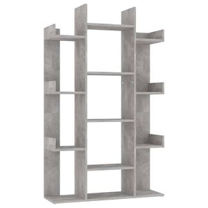 vidaXL Bokhylle betonggr&aring; 86x25,5x140 cm konstruert tre