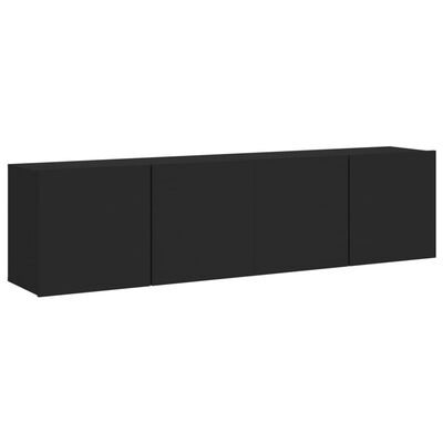 vidaXL Veggmonterte TV-benker 2 stk svart 80x30x41 cm