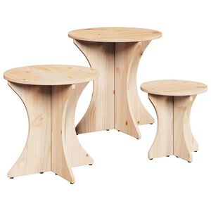 vidaXL Kaffebord 3 stk. Naturlig 46 x 46 x 47 cm