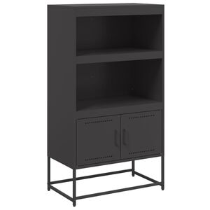 vidaXL Highboard svart 68,5x38,5x123,5 cm stål