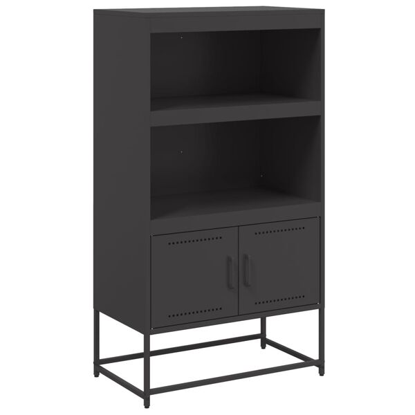 vidaXL Highboard svart 68,5x38,5x123,5 cm stål