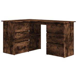 vidaXL Hj&oslash;rnepult r&oslash;kt eik 145x100x76 cm konstruert tre