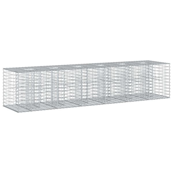 vidaXL Gabion hevet seng 2 pcs s&oslash;lv 260 x 60 x 55 cm Galvanisert St&aring;l