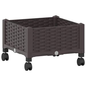 vidaXL Hagekrukke med hjul Brun 40 x 40 x 29 cm PP