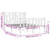 vidaXL Sengeramme uten madrass hvit 140x190 cm heltre furu