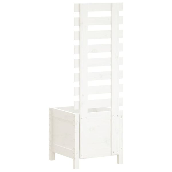 vidaXL Hageplantekasse med stativ hvit 39x39,5x114 cm heltre furu
