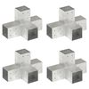 vidaXL Stolpesko 4 stk X-form galvanisert metall 81x81 mm