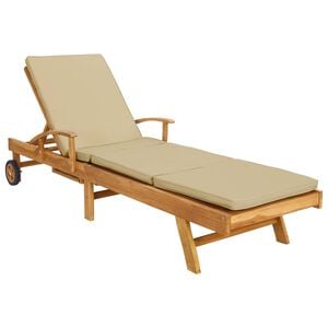 vidaXL Solstol med Pute 100% Polyester Solid-Teak