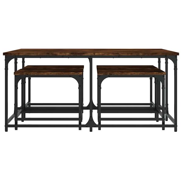 vidaXL Stablebare salongbord 5 stk r&oslash;kt eik konstruert tre