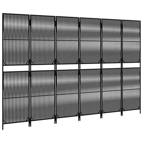 vidaXL Romdeler 6 paneler svart polyrotting