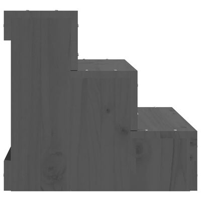 vidaXL Kjæledyrstrapp grå 40x37,5x35 cm heltre furu