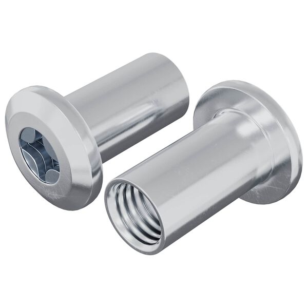 vidaXL L&aring;semutter 2 pcs Nikkel M6 x 25 mm St&aring;l