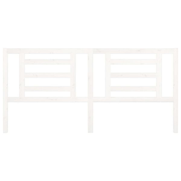 vidaXL Sengegavl hvit 206x4x100 cm heltre furu