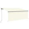 vidaXL Automatisk uttrekkbar markise med rullegardin 3,5x2,5m kremhvit
