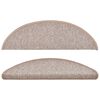 vidaXL Trappematter 15 stk 56x17x3 cm lysebrune halvrund