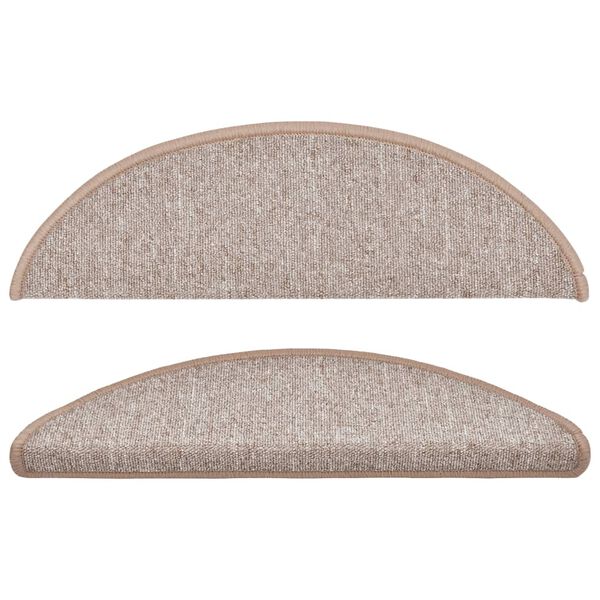 vidaXL Trappematter 15 stk 56x17x3 cm lysebrune halvrund