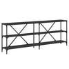 vidaXL Konsollbord svart 200x30x75 cm konstruert tre og jern