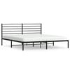 vidaXL Sengeramme i metall med sengegavl svart 193x203 cm