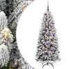 vidaXL Kunstig juletre med 150 LED Hvit 150 cm PVC, plast, st&aring;l og PE