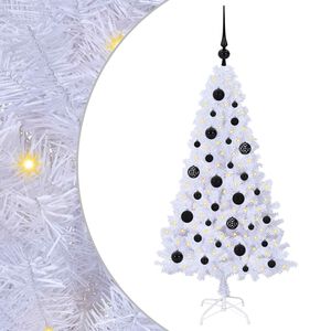 vidaXL Kunstig juletre Hvit 120 cm PVC og st&aring;l