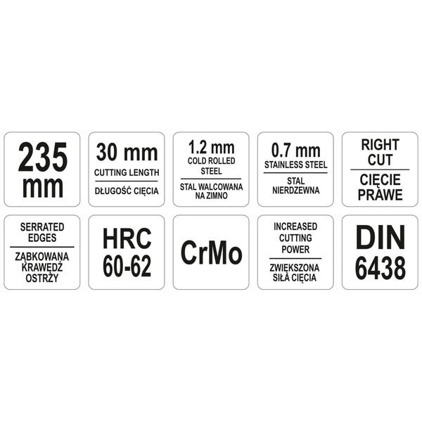 YATO Platesaks Offset h&oslash;yre 235 mm gr&oslash;nn