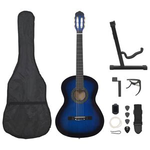 vidaXL Klassisk gitar nybegynnersett 12 deler 4/4 39" bl&aring;
