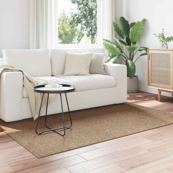 vidaXL Omr&aring;detepper Rektangul&aelig;r Naturlig 200 x 140 cm Polyester