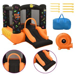 Happy Hop Oppbl&aring;sbart hoppeslott med sklie 210x280x170 cm PVC