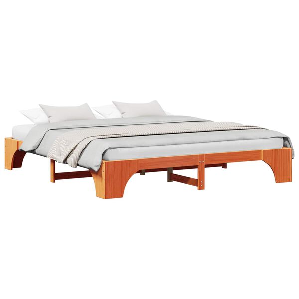 vidaXL Sengestamme Vokset Brun 200 x 200 cm Massiv furu