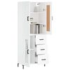 vidaXL Highboard hvit 69,5x34x180 cm konstruert tre
