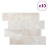 vidaXL Subway-flis 10 pcs Beige marmor 29.4 x 21.4 cm