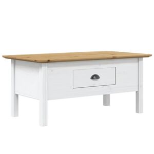 vidaXL Salongbord BODO hvit og brun 100x55x46 cm heltre furu