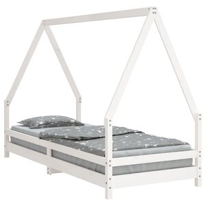 vidaXL Barnesengeramme hvit 90x200 cm heltre furu