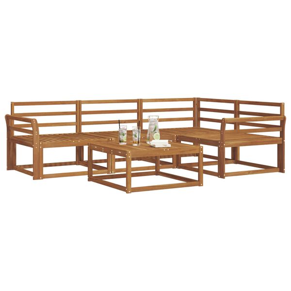 vidaXL Utend&oslash;rs sofa-sett 5 pcs Naturlig Solid akasietre