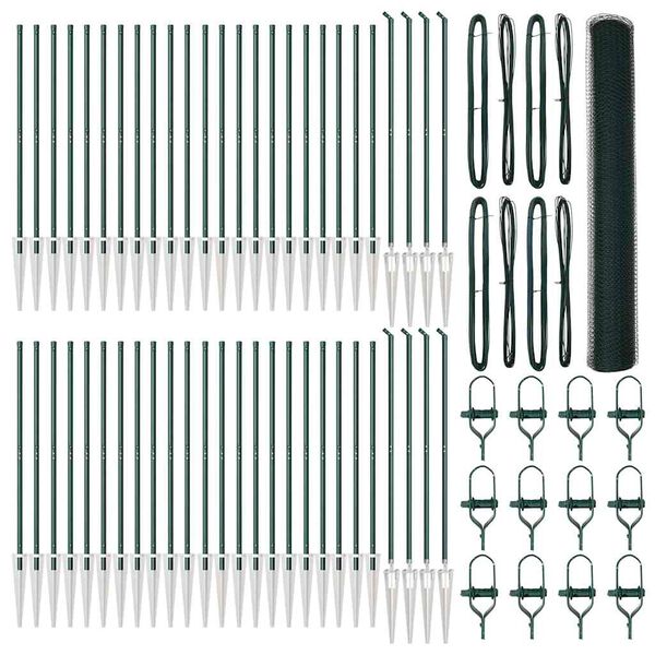 vidaXL Gjerdep&aring;le gr&oslash;nn 100 x 1,2 m (25 mm mesh) St&aring;l og PVC