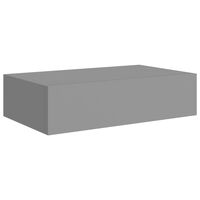 vidaXL Veggmontert skuffehylle grå 40x23,5x10 cm MDF