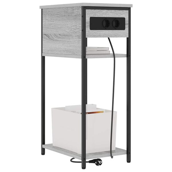 vidaXL Nattbordskap Gr&aring; Sonoma 41 x 28 x 76 cm Konstruert tre