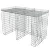 vidaXL Gabion for søppeldunkskur galvanisert stål 190x100x130 cm