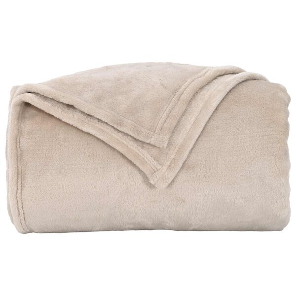 vidaXL Kastteppe Beige 150 x 200 cm Fleece