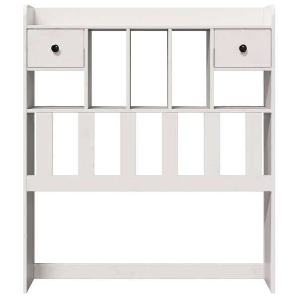 vidaXL Hodegavl med oppbevaring hvit 90 cm heltre furu