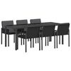 vidaXL Hage Spisegruppe 7 stk. Svart polyrotting