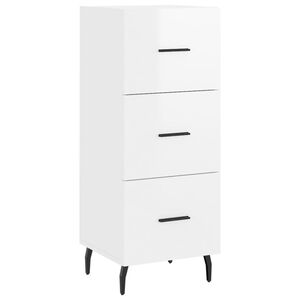 vidaXL Skjenk h&oslash;yglans hvit 34,5x34x90 cm konstruert tre