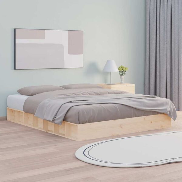 vidaXL Sengeramme 150x200 cm King Size heltre