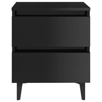 vidaXL Nattbord høyglans svart 40x35x50 cm sponplate