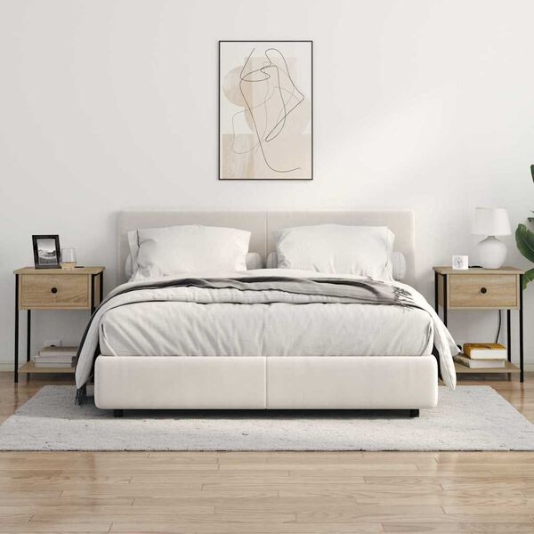 vidaXL Nattbordskap Sonoma eik 42 x 41 x 56 cm Konstruert tre