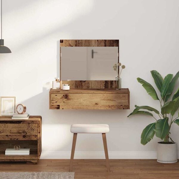 vidaXL Sminkebord med skuff Brun 83 x 40 x 70 cm Konstruert tre