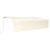 vidaXL Manuell uttrekkbar markise med rullegardin LED 6x3 m kremhvit