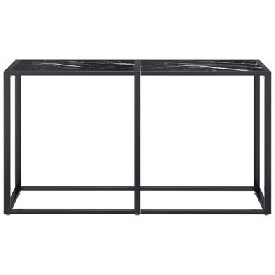 vidaXL Konsollbord svart marmor 140x35x75,5 cm herdet glass