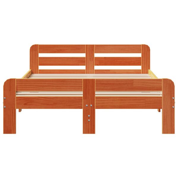 vidaXL Sengeramme uten madrass voksbrun 120x190 cm heltre furu