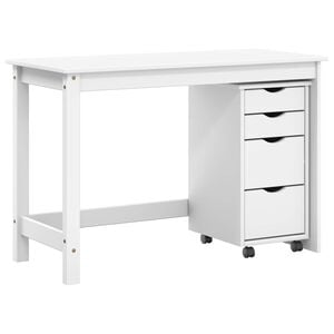 vidaXL Skrivebord og rulleskapsett MOSS 2 stk. Hvit